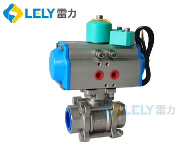 氣動三片式不銹鋼螺紋球閥 氣動三片式不銹鋼螺紋球閥