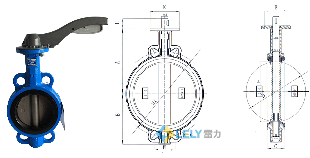手動(dòng)對(duì)夾蝶閥D71XH-10C/2507型